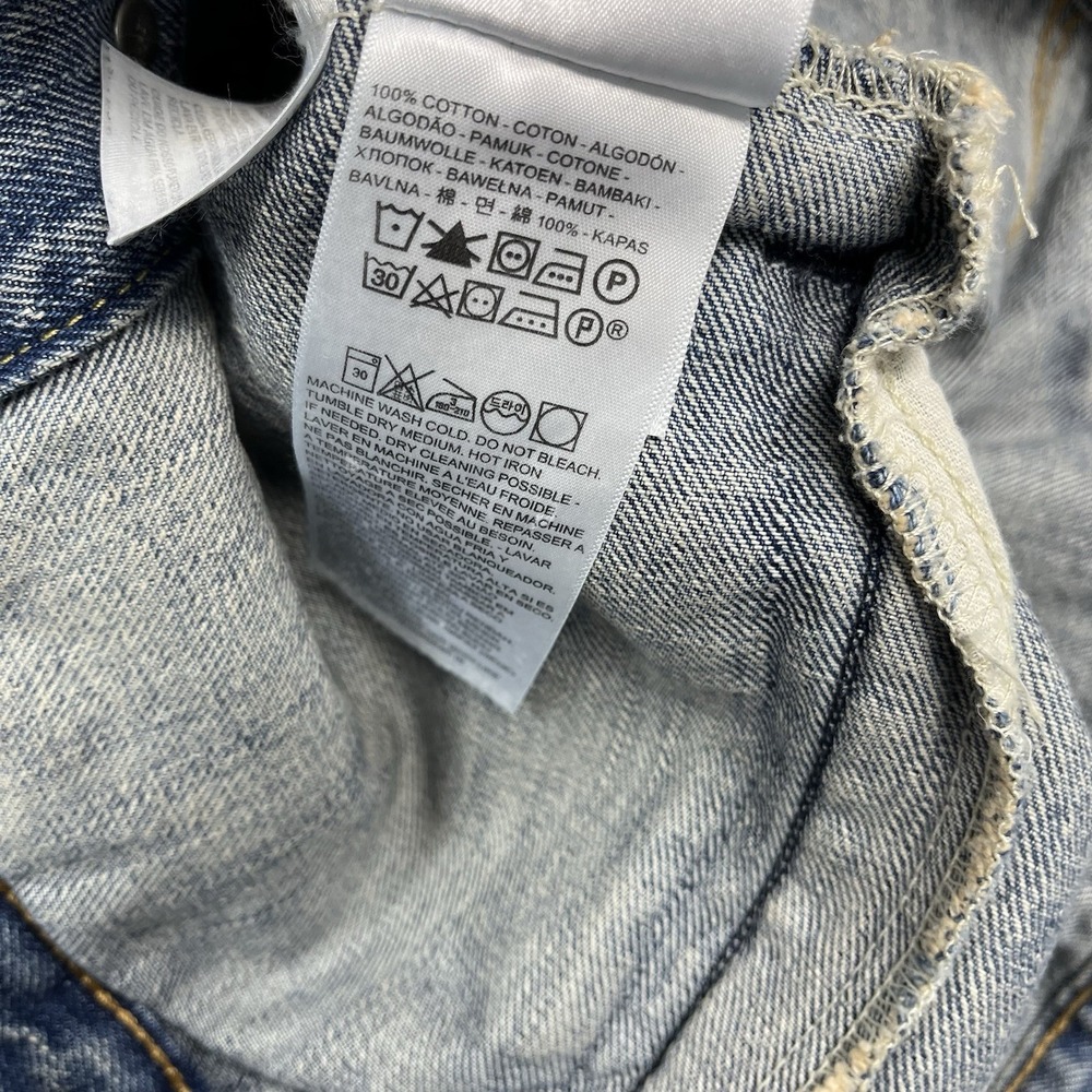 Levis Trucker Jacket Mens Large Blue Denim Type 3 Faded - Picture 10 of 14
